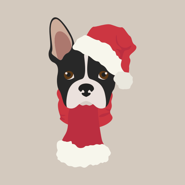 Boston Terrier Christmas Dog by JunkyDotCom