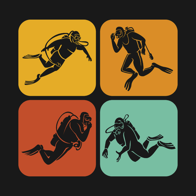 Retro Aesthetic Scuba Divers I Scuba Diving by Shirtjaeger