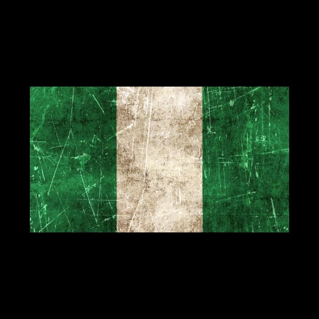 Vintage Aged and Scratched Nigerian Flag by jeffbartels