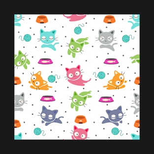 cute cats cute kitten catshirt funny cats seamless cat patterns T-Shirt