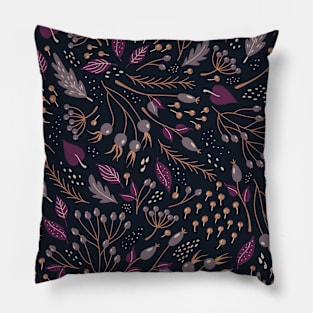 Retro pattern with autumn plants Pillow