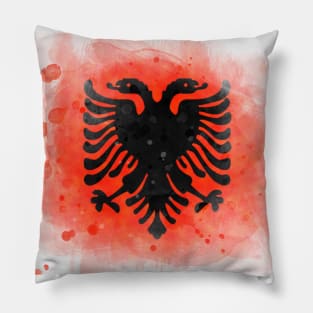 Albania watercolor flag Pillow