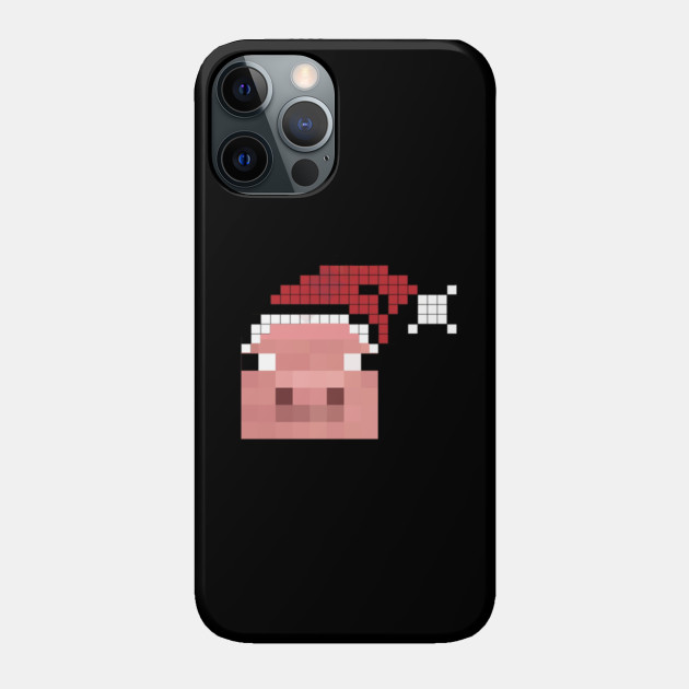 Christmas piggy - Minecraft - Phone Case