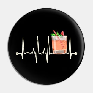 Funny Cocktail Rocks Glass Heartbeat Happy Cocktail Hour Pin