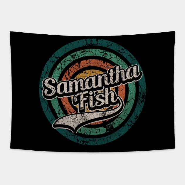 Samantha Fish // Retro Circle Crack Vintage Tapestry by People Mask