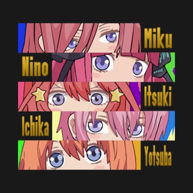 Go toubun no Hanayome - Nakano Sisters Eyes with Names by Dokey4Artist