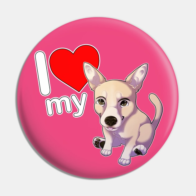 I love my chihuahua - cream Pin by SeidenKaczka