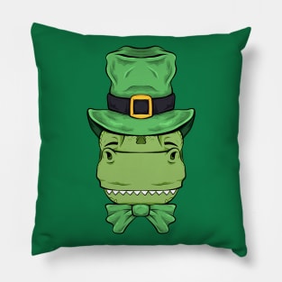 t rex st patricks day dinosaur funny Pillow