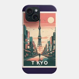 Vintage Tokyo tower art Phone Case