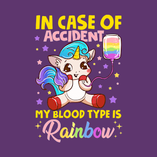 Pride Rainbow Unicorn in Case of Accident Funny Gift T-Shirt