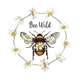 Bee Wild Sunflower Autumn Fall Design T-Shirt