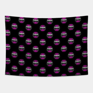 Chess Logo in Black, White and Pink Pattern Tapestry