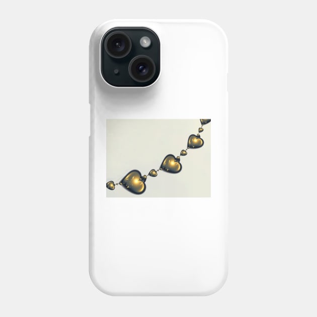 Golden Heart String Phone Case by pinkal