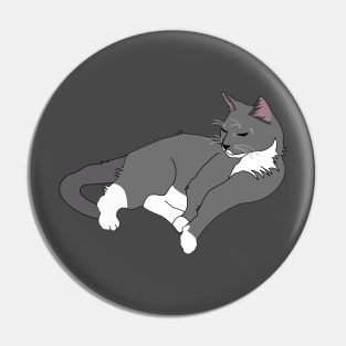 Gray and White Tuxedo Cat Pin