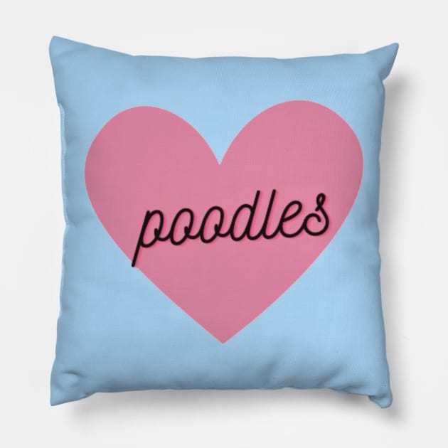 Poodle Lover Pink Heart Pillow by ROLLIE MC SCROLLIE