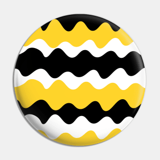 Yellow, black and white horizontal waves pattern Pin