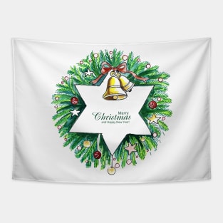 Christmas Star Hand Drawn Bell Tapestry