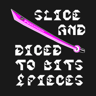 Slice And Diced To Bits And Pieces, v. Code Pink Wht Text T-Shirt