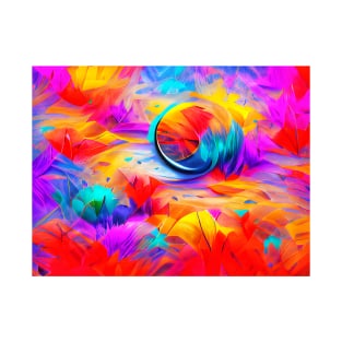 Abstract Colorful Background with Circles Illustration Art. T-Shirt