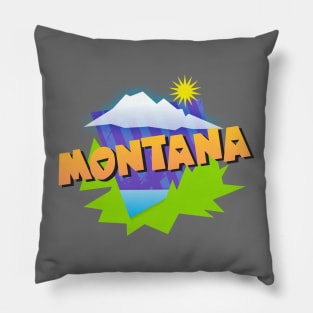 Montana Mountains Graphic Pillow