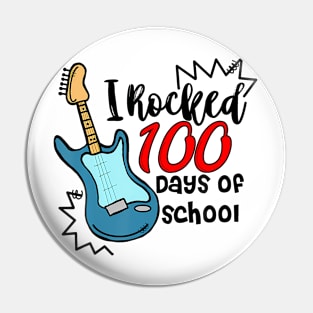 Kids I Rocked 100 Days Rocking 100 Days of School Guitar Boy Pin
