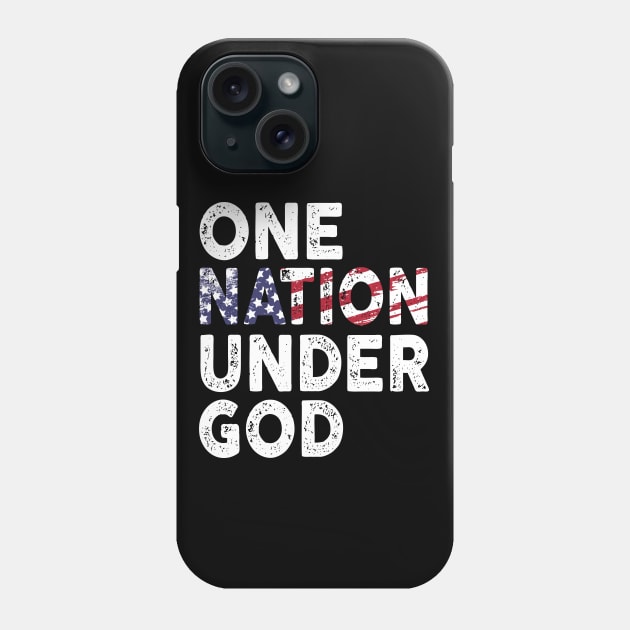 One Nation Under God USA Flag Phone Case by figandlilyco