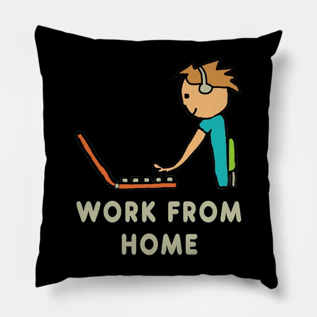 Work From Home Pillow by Mark Ewbie