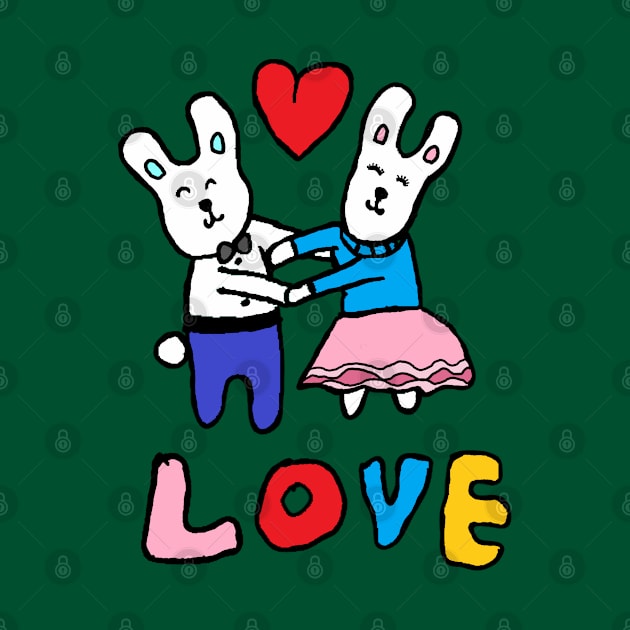 love bunny, rabbits, hand drawing by zzzozzo