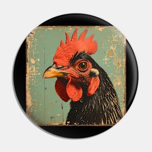 Retro Japanese-style chicken poster Pin