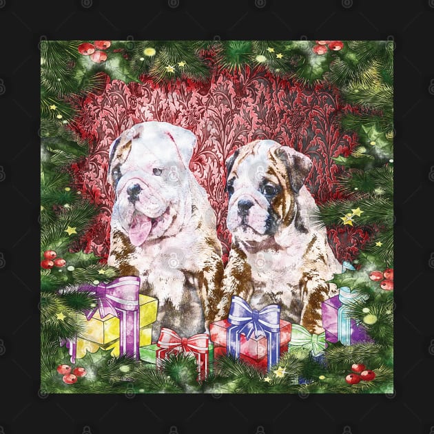 Merry Christmas English Bulldog by Aventi