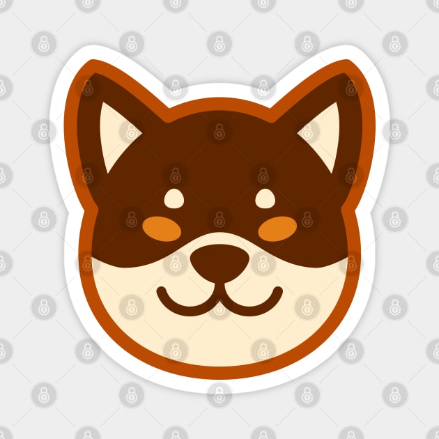 Brown Shiba: Eyes open smile Magnet by Red Wolf