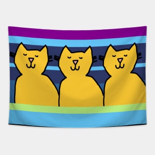 Three Peaceful Cats Tapestry