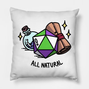 All Natural Genderqueer DnD D20 Pillow