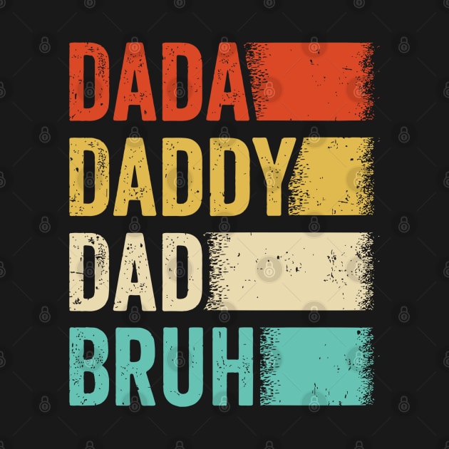 Retro Groovy Dada Daddy Dad Bruh Funny Fathers DaD by rhazi mode plagget