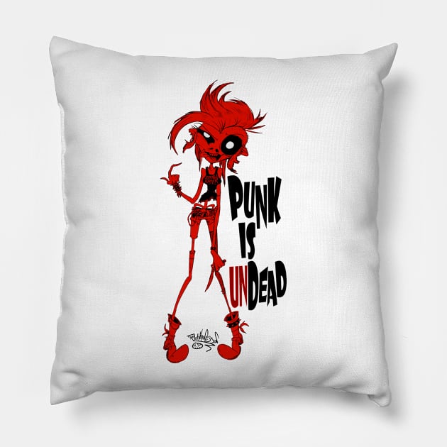 Punk is Undead Pillow by CombTheCombel