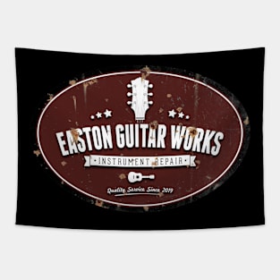 Easton Guitar Works Distressed Sign Logo Tapestry