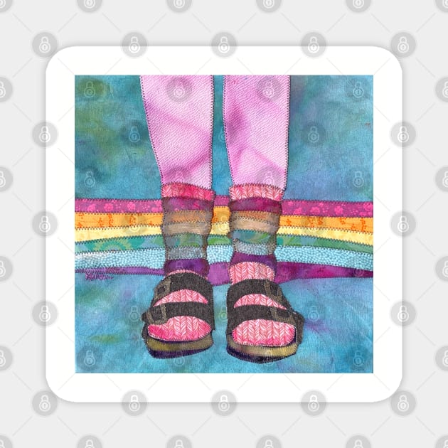 Birkenstock and Socks Magnet by karenpaytonart