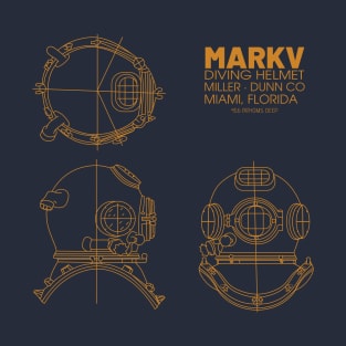 Thousand Fathoms: Mark V Diving Helmet Blueprint Schematic T-Shirt