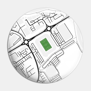 Derby County Stadium Map Desigh (White) Pin