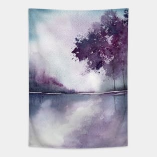 Purple watercolor scenery Tapestry