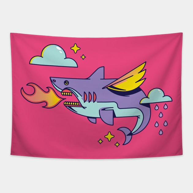 SHARK THREE ANGEL Tapestry by SHARK STUDIO ART