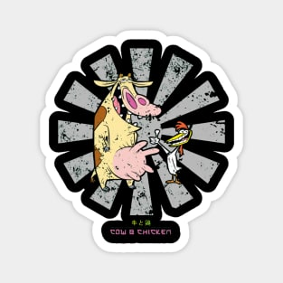 Cow And Chicken Retro Japanese Magnet