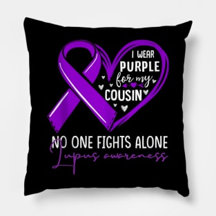 I wear purple for my cousin lupus awareness Pillow