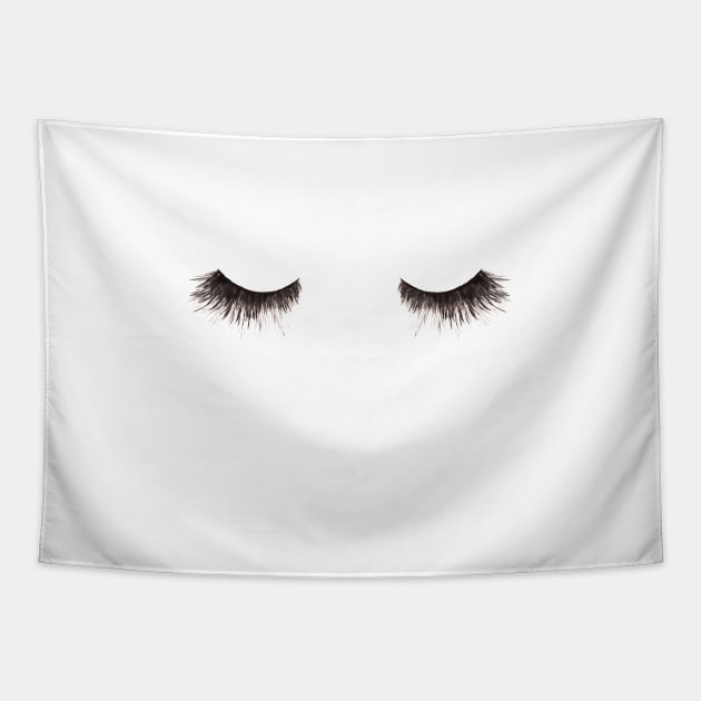 Dramatic dreaming - closed eyes with gorgeous lashes Tapestry by katerinaizotova