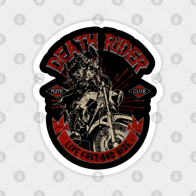 Death Rider Motorcycle Magnet by RockabillyM