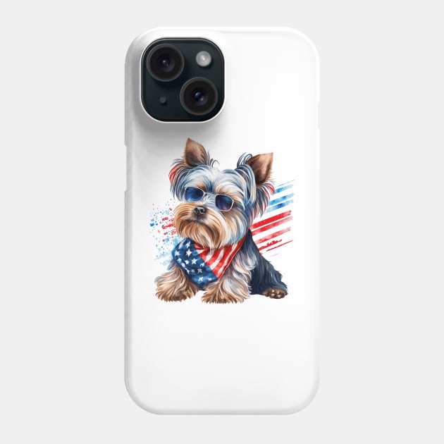 4th of July Yorkshire Terrier #2 Phone Case by Chromatic Fusion Studio