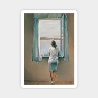 Painting Young Woman at a Window Salvador Dali T-Shirt T-Shirt Magnet