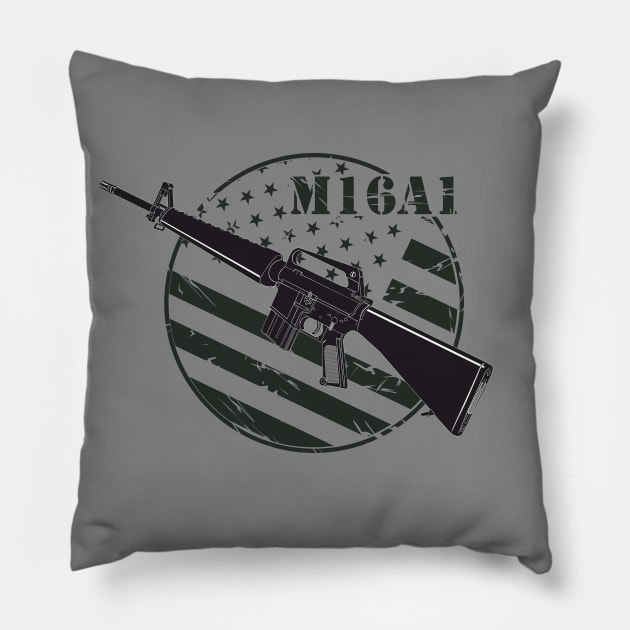 US Army M16A1 Assault Rifle Pillow by FAawRay