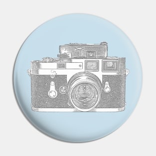 Retro Vintage Camera On Blue Background Pin