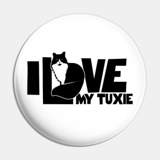 I Love My Tuxie Tuxedo Cat Pin